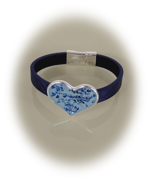 Lederarmband &quot;Blue-Hearts&quot;