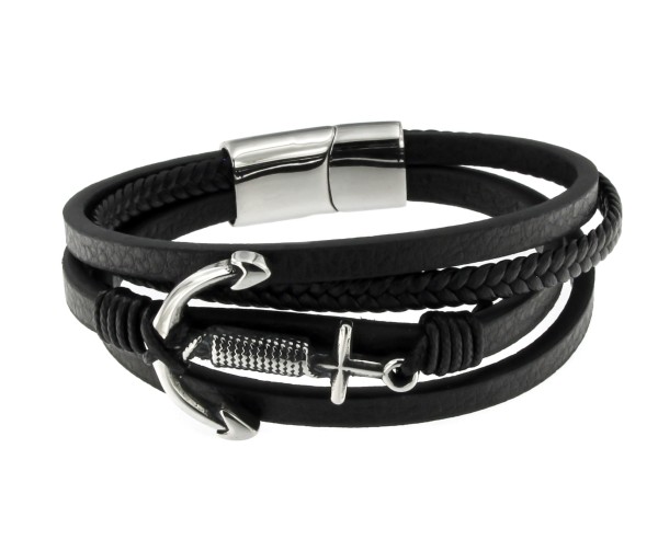Lederarmband &quot;Black-Anker&quot;