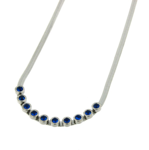 Edelstahlcollier "dunkelbklau"