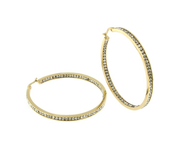 Edelstahlcreole "weiß/gold"
