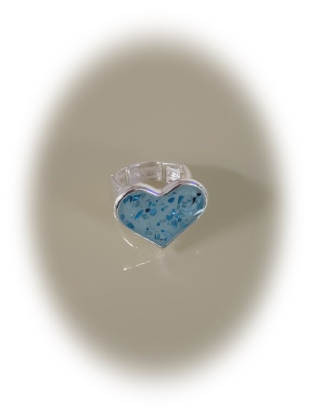 Stretchring &quot;Aqua-Hearts&quot;