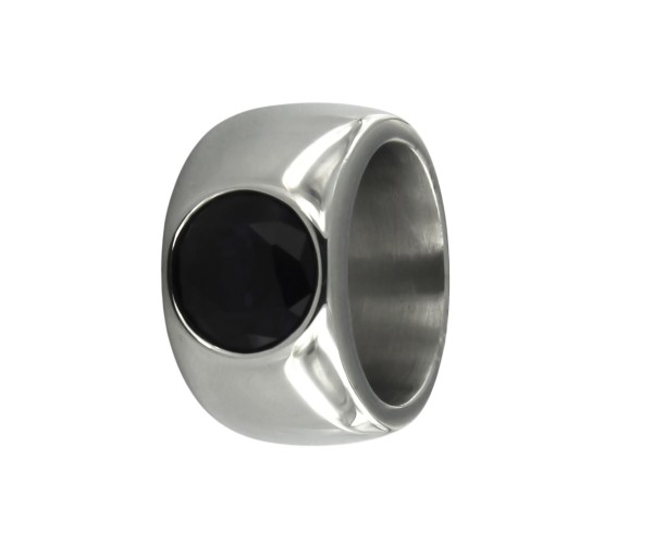 Edelstahlring &quot;darknavy&quot;
